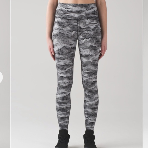 Lululemon Wunder Under Hi-Rise Tight Luon Hazy Days Black White - Picture 2 of 13